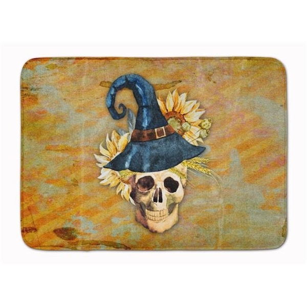 Carolines Treasures Carolines Treasures BB5126RUG Day of the Dead Witch Skull Machine Washable Memory Foam Mat BB5126RUG - main